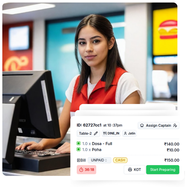 Restaurant management system dashboard